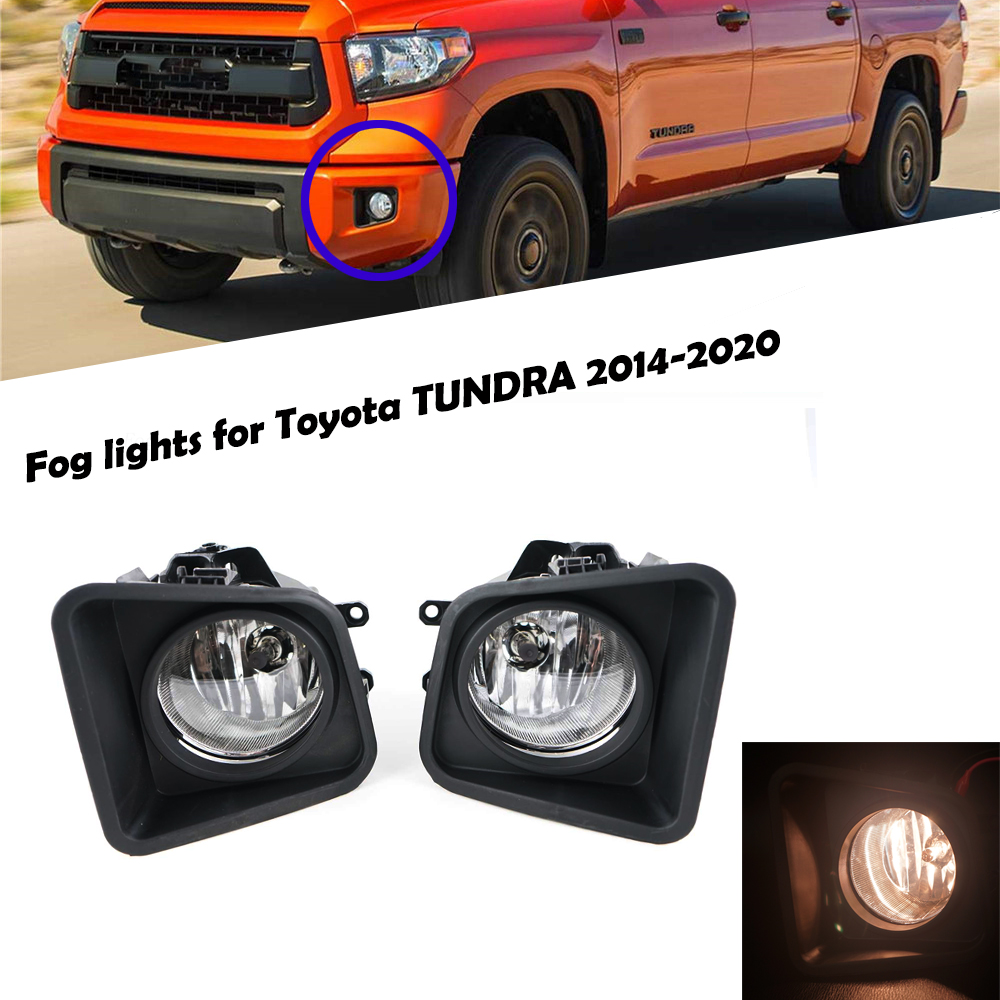 For 2014-2018 Toyota Tundra Clear Bumper Fog Lights Lamps w// Switch Left+Right